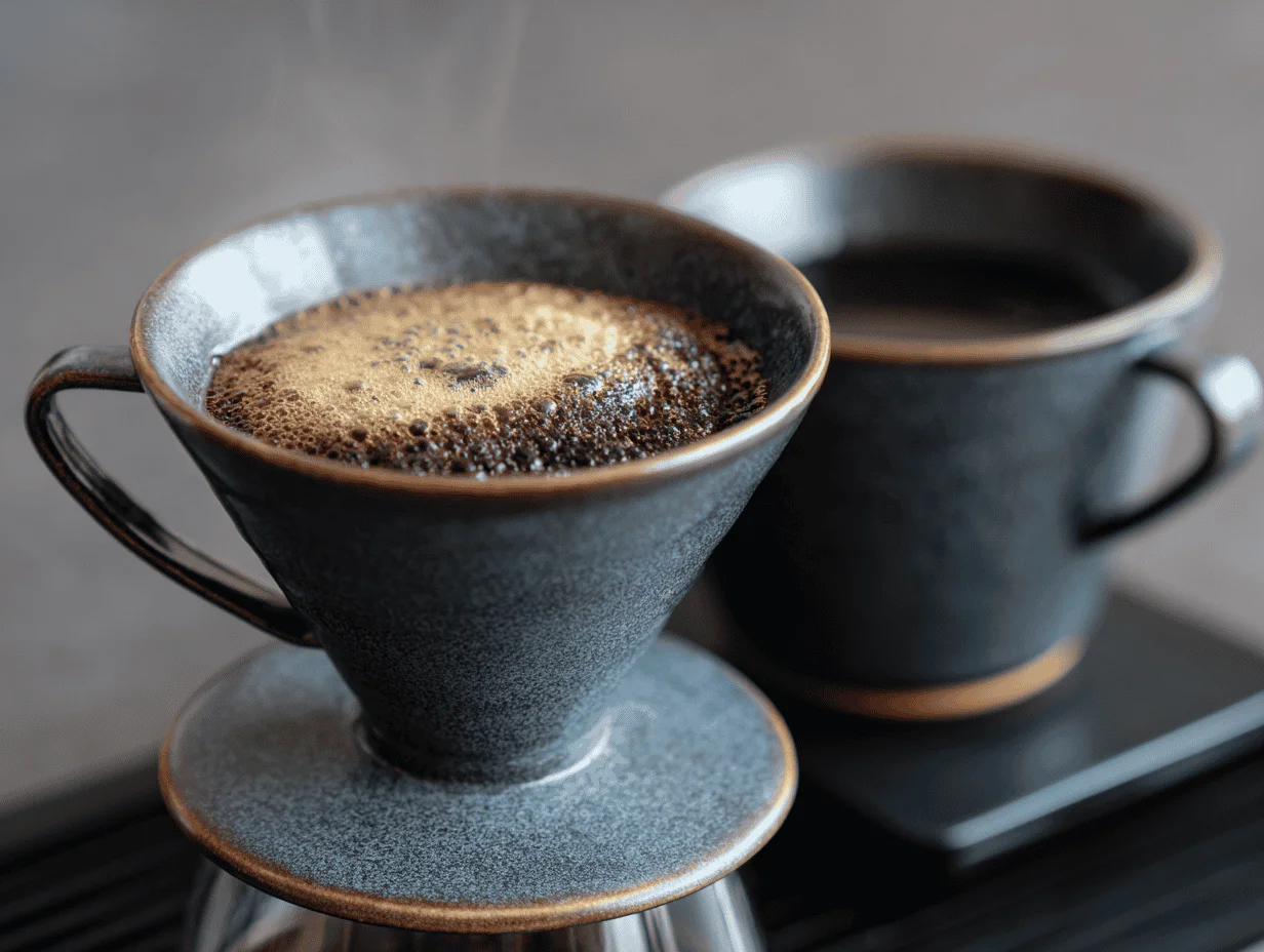 Illustration of coffee beans being sorted